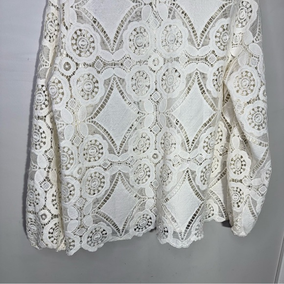 Pennington’s Crochet Blouse with Long Balloon Sleeves Size X - Picture 11 of 14
